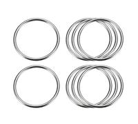 sourcing map Métal Joints Toriques, 8pcs 45mm(1.77") ID 3mm Épaisseur Polyvalent Non soudé Joint Torique Boucle pour Artisanat Ceinture Porte-monnaie Sac Création Matériel, Argenté