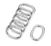 sourcing map Métal Ovale Anneau Boucles 20x12mm pour Sacs Ceintures Bricolage Argenté 6pcs