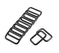 sourcing map Métal Rectangle Anneau Boucles 38x20mm pour Sacs Ceintures Bricolage Noir 20Pcs
