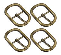 sourcing map Métal Roulette Boucle, 4Pcs 1 Pouce Seul Griffes Ceinture Boucle Ovale Centre Barre Boucles pour Cuir Artisanat Accessoires, Laiton