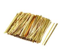 sourcing map Métallisé Torsadés 3,15 Pouces Qualité Plastique Fermeture Attache pour Cadeau Sacs Art Artisanat Attache Gérer Cordons Doré 500Pcs