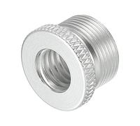 sourcing map Mic Support Adaptateur 3/8 Femelle à 5/8 Mâle Filetage Aluminium Alliage Mic Vis Adaptateur pour Microphone Trépied Support Argent