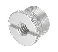sourcing map Micro Pied Adaptateur 1/4 Femelle à 5/8 Mâle Aluminium Alliage Micro Vis Adaptateur pour Microphone Trépied Support Argent