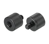 sourcing map Micro Pied Adaptateur 1/4 Femelle x M6 Mâle Caméra Vis Filetage Adaptateur pour Microphone Trépied Support Noir 2 Pack