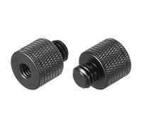 sourcing map Micro Pied Adaptateur M6 Femelle à 3/8 Mâle Caméra Vis Filetage Adaptateur pour Microphone Trépied Support Noir 2 Pack