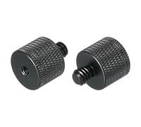 sourcing map Micro Support Adaptateur M4 Femelle à 1/4 Mâle Caméra Vis Filetage Adaptateur pour Microphone Trépied Support Noir 2 Pack