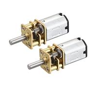 sourcing map Micro Vitesse Réduction Engrenage Moteur, DC 12V 300RPM avec Full Métal Boîte Vitesses pour Bricolage Voitures RC, Modèle Voiture Paquet de 2