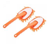 sourcing map Microfibre Chenille Plumeau Lavable Nettoyage Brosse Dépoussiérage Outil pour Ordinateur Clavier Fenêtre Meubles Maison Cuisine Bureau Orange Paquet 2