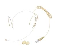 sourcing map Microphone à double crochet auriculaire à suspendre omnidirectionnel avec mini XLR 3 broches TA3F câble de 1,2 m Beige