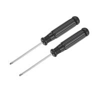 sourcing map Mini Cruciforme Tournevis, 2.0mm Croix Tête avec Noir Poignée pour Petit Appareils électroménagers, 2 Pcs