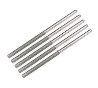 sourcing map Mini Diamant Bavures Meulage Foret Mèches pour Rotatif Outil 2.35mm Tige 2.6mm Cylindrique Boule Nez 5 Pcs