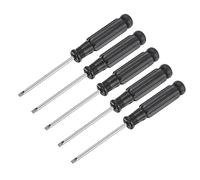 sourcing map Mini Fendue Tournevis, 2.5mm Plat Tête avec Noir Poignée pour Petit Appareils électroménagers, 5 Pcs
