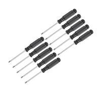 sourcing map Mini Fendue Tournevis, 2.5mm Plat Tête avec Noir Poignée pour Petit Appareils électroménagers, 10 Pcs