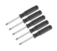 sourcing map Mini Fendue Tournevis, 4.0mm Plat Tête avec Noir Poignée pour Petit Appareils électroménagers, 5 Pcs