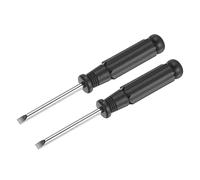 sourcing map Mini Fendue Tournevis, 4.0mm Plat Tête avec Noir Poignée pour Petit Appareils électroménagers, 2 Pcs
