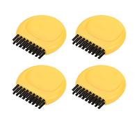 sourcing map Mini Golf Club Brosse Portable Poche Poussière Rainure Nettoyant Jaune Paquet 8