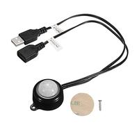 sourcing map Mini PIR Mouvement détecteur Commutateur DC 5-24V 2A IR Activé LED Contrôleur avec USB Couple Câble pour LED Bandes Lumineuses, Noir