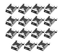 sourcing map Mini USB PCB Connecteur B Type 5P 180 Degré Vertical Courbé Pied 15Pcs