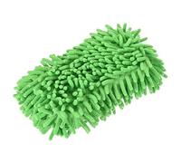 sourcing map Mitaines de Lavage en Chenille Gant Moufle de Lavage en éponge Microfibre Plumeau Sec pour Nettoyage Quotidien Vert