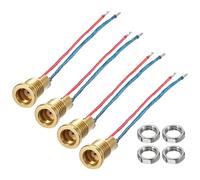 sourcing map MMCX Connecteur de fil femelle, filetage 3,8 mm, MMCX, adaptateur de prise audio à monter soi-même, broche de montage avec écrou de câble, prise dorée de 7,3 mm de hauteur avec fil de 3