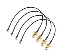sourcing map MMCX Mâle Angle Droit à RP-SMA Femelle Cloison RF Adaptateur Connecteur 8Pouce RF1.37 Extension Natte Câble 4Pcs