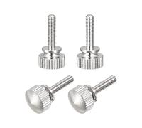 sourcing map Molette Pouce Vis, M3x12mm Laiton Épaule Boulons Poignée Boutons Attaches, Nickel Plaqué 4Pcs