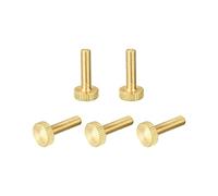 sourcing map Molette Pouce Vis, M5x20mm Plat Laiton Boulons Poignée Boutons Attaches pour PC, Électronique, Mécanique 5Pcs