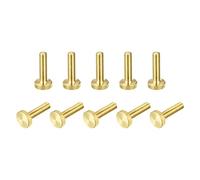 sourcing map Molette Pouce Vis, M6x25mm Plat Laiton Boulons Poignée Boutons Attaches pour PC, Électronique, Mécanique 10Pcs