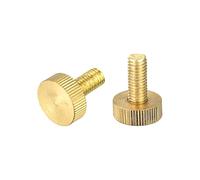 sourcing map Molette Pouce Vis, M8x20mm Plat Laiton Boulons Poignée Boutons Attaches pour PC, Électronique, Mécanique 2Pcs