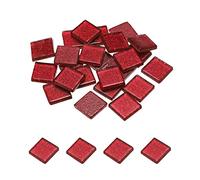 sourcing map Mosaïque Carrelage Tuile Tesselle 2x2cm 25Pcs 100G Noir Rouge | Verre Éclat Cristal Vrac Carré Paillettes Carreaux, pour Maison Décoration,