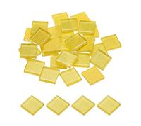 sourcing map Mosaïque Carrelage Tuile Tesselle, Verre Éclat Cristal Vrac Carré Paillettes Carreaux 2x2cm pour Maison Décoration, Pack de 25(100g, Fluorescent Jaune)