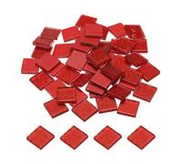 sourcing map Mosaïque Carrelage Tuile Tesselle, Verre Éclat Cristal Vrac Carré Paillettes Carreaux 2x2cm pour Maison Décoration, Artisanat, Pack de 50(200g, Rouge)