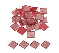 sourcing map Mosaïque Carrelage Tuile Tesselle, Verre Éclat Cristal Vrac Carré Paillettes Carreaux 2x2cm pour Maison Décoration, Artisanat, Pack de 25(100g, Rose)