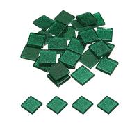 sourcing map Mosaïque Carrelage Tuile Tesselle, Verre Éclat Cristal Vrac Carré Paillettes Carreaux 2x2cm pour Maison Décoration, Artisanat, Pack de 25(100g, Vert)