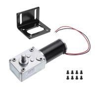 sourcing map Moteur à engrenage à turbine à couple élevé CC 12 V avec arbre de 8 mm, moteur à engrenages 3 tr/min avec fil pour cheminée électrique