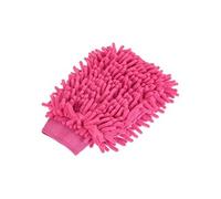 sourcing map- Moufle de lavage en chenille douce en microfibre Gants de dépoussiérage double face, Rose