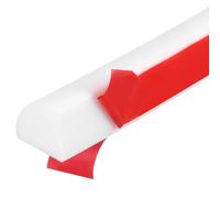 sourcing map Moulure flexible quart de rond de 50,8 cm, bordure de moulage flexible en silicone double face à décoller et à coller, barrière d'eau autocollante pour coin de sol, baignoire, blanc