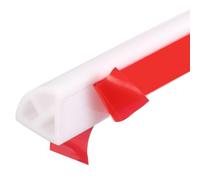 sourcing map Moulure flexible quart de rond - Garniture de moulage flexible en silicone double face à décoller et à coller - Barrière d'eau de douche autocollante pour sol, coin, baignoire, blanc