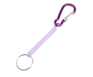 sourcing map Mousqueton Crochet Violet Ressort Élastique Bobine Porte-clés Clé Chaîne Sangle Argenté Femme Taille Unique