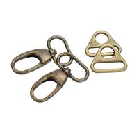 sourcing map Mousqueton pivotant, fermoir mousqueton en alliage de zinc avec anneaux triangulaires pour cordon et loisirs créatifs (2,5 cm, bronze)