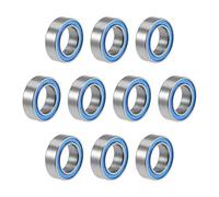 sourcing map MR106-2RS Gorge Profonde Bille Roulements 6mm x 10mm x 3mm Double Scellé Chrome Acier Bleu Couverture P6(ABEC3) 10Pcs