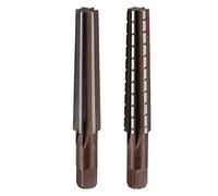 sourcing map MT2 Alésoir Conique Morse Grossier et Finition Ensemble H8 Précision Carbone Outil Acier 6 Cannelures Droit Jarret Alésoir à Main Coupeur Fraisage Outil 2Pcs