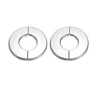 sourcing map Mur Division Bride, 2pcs 201 Inox Acier Rond Rosace Plaque pour 25mm Diamètre Tuyau