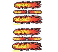 sourcing map Mur Porte Voiture Décoratif Feu Flamme Autocollant Autocollants 9 x 5.5cm Paire Rouge Orange Jaune