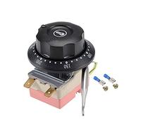 sourcing map NC 250V 16A 50-250C Contrôle Température Interrupteur Thermostat Capillaire pour Four Réfrigérateur Chauffage 0.7m avec 2 Vis&2 Bornes à Sertir