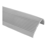 sourcing map Nez d'escalier - 3 m (5,1 x 2,5 cm) - Vinyle antidérapant - Protection de bord d'escalier imperméable pour sols d'intérieur et d'extérieur - Gris