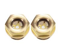 sourcing map Niveau d'huile Compresseur d'air Jauge Bouchon Voyant d'Huile Indicateur Liquide Verre Vue Voyant Raccord en Laiton à Filetage Mâle M18 x 1,5 avec Joint Torique Jaune 2Pcs