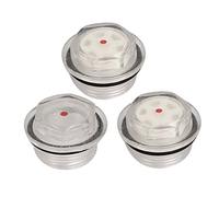 sourcing map Niveau d'huile Compresseur d'air Jauge Bouchon Voyant d'Huile Indicateur Vue Verre Filetage Mâle 27mm 3Pcs Transparent