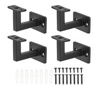 sourcing map Noir Fixe Pivotant Main Rail Supports Réglable Carré Main Rail Supports pour Escalier Escalier (4pcs)