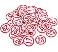 Sourcing Map numéro 30 Ecusson, rouge, 50 pièces, 3 x 3 cm
